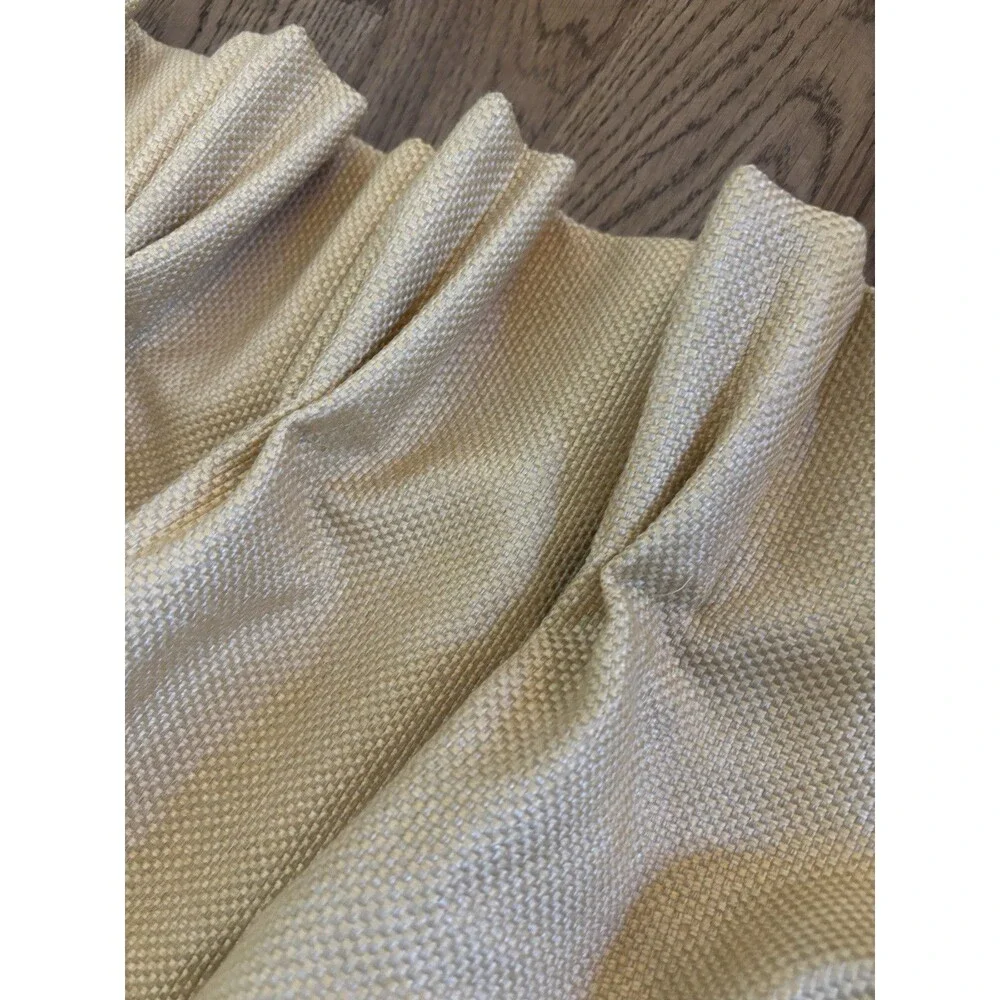 Custom Pinch Pleat Drapes Luxury Neutral Woven Curtain Cotton Set/2 97”